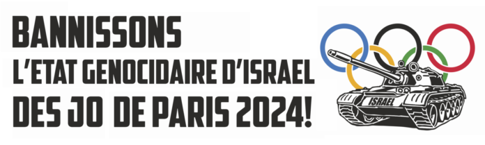 En solidarité avec les athlètes et le peuple palestinien, En réponse à l’appel de plus de 300 équipes sportives palestiniennes qui demandent d’exclure Israël des Jeux olympiques en raison de son génocide contre les Palestinien·ne·s de Gaza et de son régime d’apartheid: NE RESTONS PAS LES BRAS CROISES ! Exigeons qu’Israël soit exclu des Jeux Olympiques 2024 ! Rappelons à la commission exécutive du Comité International Olympique qu’il permet à Israël d’utiliser les Jeux Olympiques pour blanchir par le sport son génocide à Gaza et son régime d’apartheid contre les Palestinien·ne·s partout dans le monde. Le président du CIO, Monsieur Thomas Bach, lors de la séance de préparation des JO 2024 déclarait : « Ce seront des Jeux plus jeunes, plus urbains, plus inclusifs, plus responsables. (…) ». Mais dans ce cas là est-ce vraiment responsable de ne pas prendre de sanctions contre Israël ? Ce n’est qu’en bannissant Israël des Jeux que l’esprit et les valeurs olympiques seront respectées. La Charte olympique oblige clairement le CIO à “respecter […] les droits humains internationalement reconnus et les principes éthiques fondamentaux universels dans le cadre du Mouvement Olympique.» Pourtant nous n’avons pas vu le CIO prendre la moindre responsabilité pour mettre fin ou sanctionner les graves violations des droits humains perpétrées par Israël à l’encontre des athlètes Palestinien·ne·s et de l’infrastructure sportive palestinienne. Mais on a vu le CIO exclure de cette compétition internationale la Russie et la Biélorussie pour leurs violations du droit international. Nous n’acceptons pas ce «deux poids deux mesures». Israël a délibérément pris pour cible les sports palestiniens et viole de manière flagrante le droit des Palestinien·ne·s à pratiquer des sports. Les forces d’occupation israéliennes ont tiré sur des athlètes Palestinien·ne·s pour les tuer ou les mutiler délibérément. À Gaza, Israël a tué l’entraîneur de football olympique Palestinien, Hani Al Masdar, et a détruit le bureau du Comité Olympique Palestinien. Les clubs et stades sportifs des colonies israéliennes sont construits sur des terres palestiniennes volées en Cisjordanie, en violation du droit international. Israël a bombardé des stades Palestiniens, fait des descentes dans des clubs sportifs, entravé des matches, confisqué des équipements sportifs, et a refusé aux athlètes olympiques Palestiniens leur droit à la liberté de mouvement. Pour toutes ces raisons, bannissons l’Etat génocidaire israélien des Jeux Olympiques ! Solidarité avec les athlètes et le peuple palestiniens ! Organisé par : le Collectif Urgence Palestine-Vaud & la Coordination des appels pour une paix juste au Proche-Orient – EuroPalestine Avec le soutien de : BDS Lausanne, Collectif Sud Global, Outrage Collectif, International Institute for Rights and Development Geneva (IRDG), Solidarités Vaud, Occup’ UNIL Pal, Contre- Attaque & Autonomie, POP Vaud, Lausanne-Palestine, BDS Neuchâtel