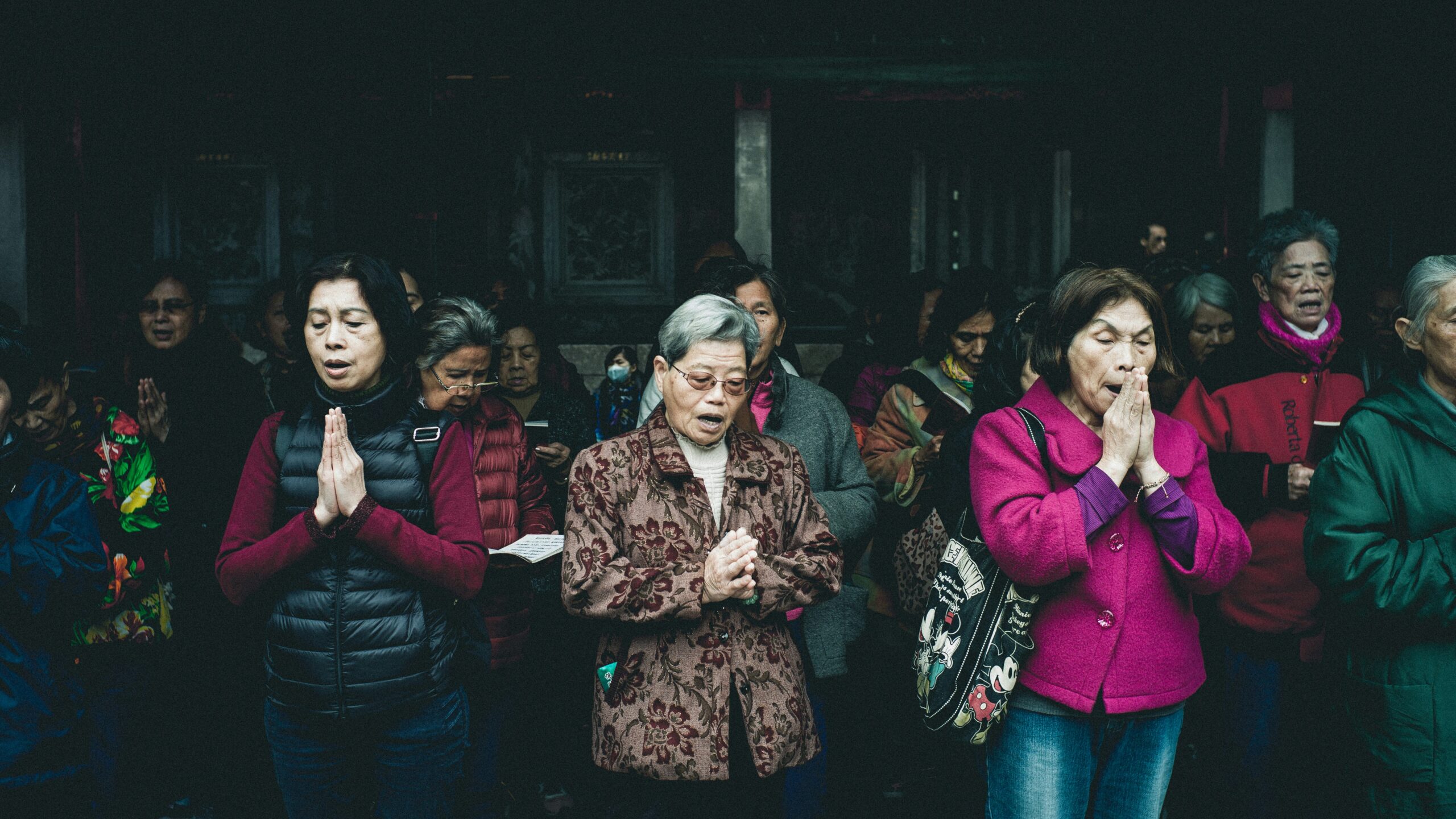 women's praying while standing