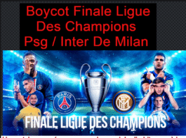 APPEL Au boiycott de la finale des ligues des champions entre l’inter et PSG Un match marqué par un grand scandale d’arbitrage où les Milanais ont volé le match à FC BARCELONE