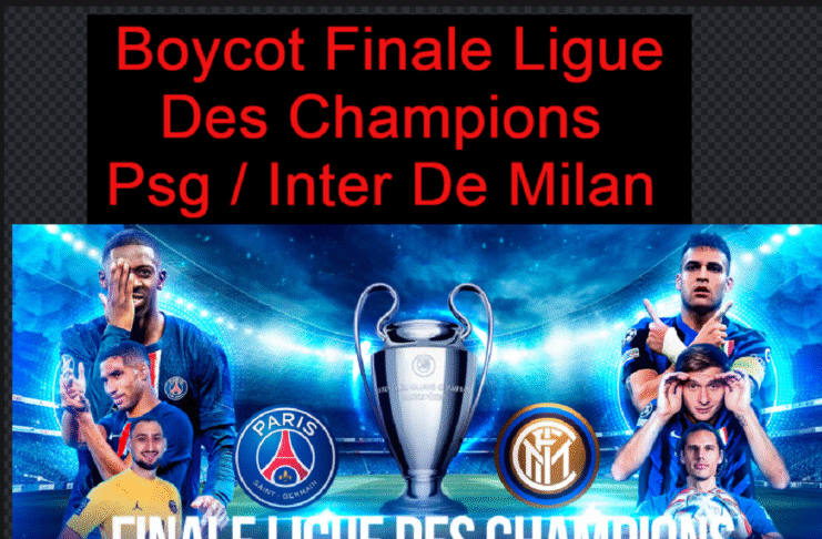 APPEL Au boiycott de la finale des ligues des champions entre l’inter et PSG Un match marqué par un grand scandale d’arbitrage où les Milanais ont volé le match à FC BARCELONE