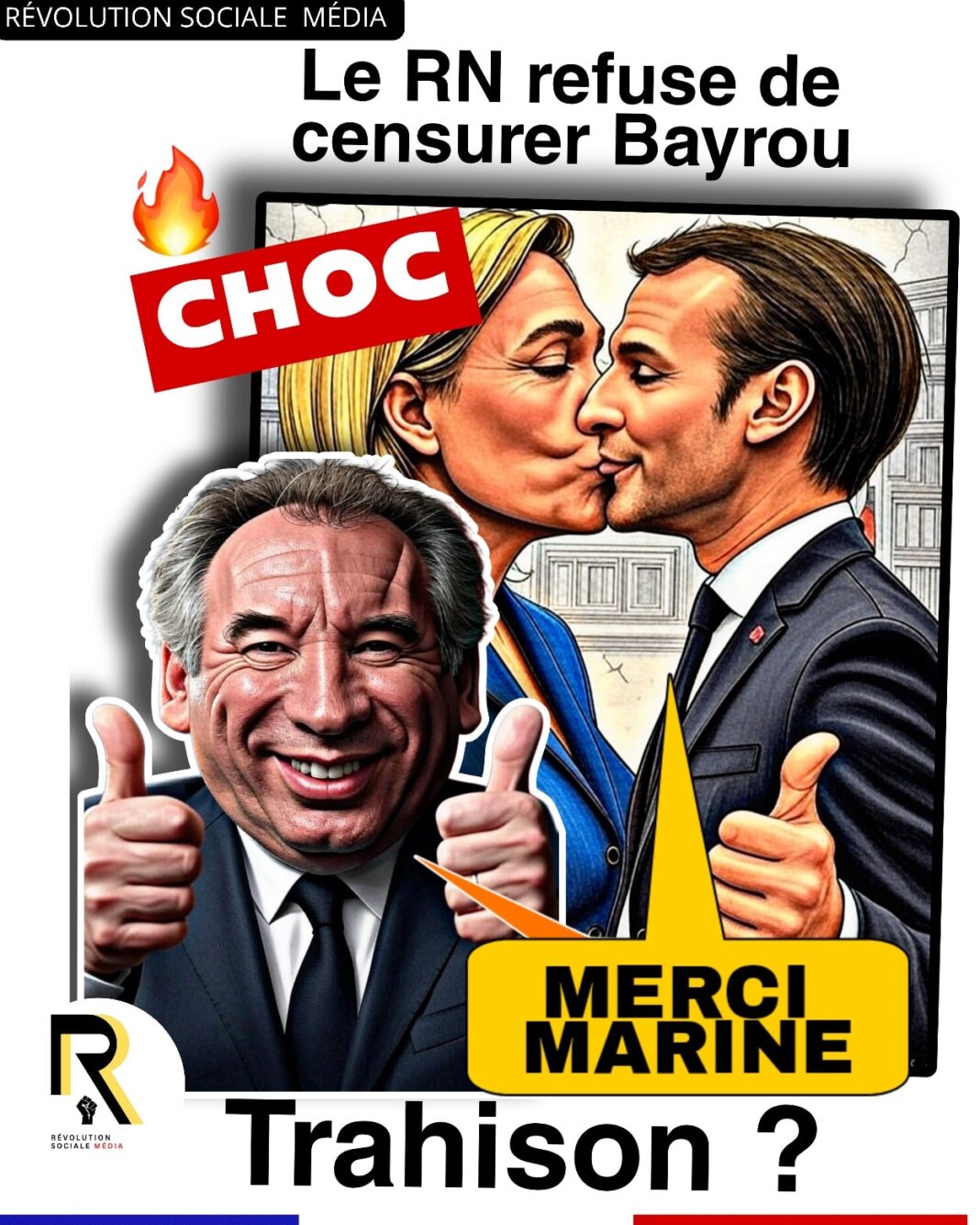 Marine Le pen, qui pour préserver son siège de député, ne veut pas censurer le gouvernement Bayrou