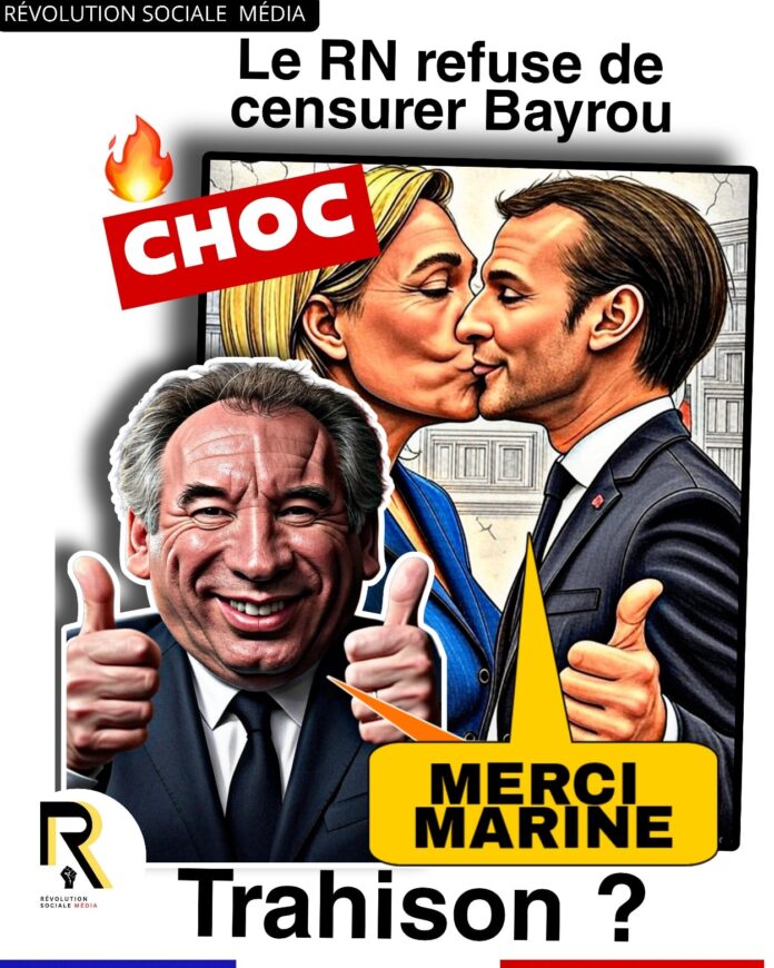 Marine Le pen, qui pour préserver son siège de député, ne veut pas censurer le gouvernement Bayrou