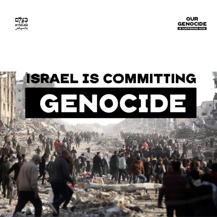 Israël commet un génocide à Gaza. Israël agit systématiquement et délibérément pour détruire la société palestinienne dans la bande de Gaza. Le rapport « Notre génocide » s'appuie sur la documentation et les recherches menées par des Palestiniens et des Juifs israéliens, œuvrant ensemble dans un engagement moral commun en faveur des droits humains. Le génocide est la destruction violente et délibérée d'un groupe distinct, en tout ou en partie, ou une tentative de le détruire, que ce soit physiquement, socialement ou économiquement. Il ne nécessite pas le massacre de tous les membres du groupe, mais désigne plutôt tout acte commis dans le but de détruire la société et de rendre son existence impossible. Israël inflige un système de destruction totale à Gaza : – Massacre de civils – Déplacement forcé de millions de personnes – Destruction de maisons et d'infrastructures – La famine comme arme – Bombardement d'hôpitaux et de cliniques – Suppression d'écoles, d'universités et d'institutions culturelles – Effondrement de tout système civil qui soutient la vie Il ne s'agit pas de « dommages collatéraux ». Il s'agit du démantèlement délibéré d'une société. Le génocide ne concerne pas seulement ce qui est fait, mais aussi les raisons pour lesquelles il est fait. À Gaza, la destruction ne se limite pas aux cibles militaires, elle vise la vie même des Palestiniens. Des civils sont tués parce qu'ils sont Palestiniens. Des enfants meurent de faim parce qu'ils sont Palestiniens. Des maisons sont rasées non pas pour gagner une bataille, mais pour garantir qu'il n'y ait plus de vie possible. Le génocide à Gaza ne peut être compris isolément. Il s'appuie sur des décennies d'occupation, d'apartheid et de déshumanisation systématique des Palestiniens. Le régime israélien de suprématie juive a posé les bases idéologiques et politiques de ce moment, passant de la domination à l'effacement. L'horrible attaque menée par le Hamas le 7 octobre 2023 a accéléré un processus déjà en cours et a servi de catalyseur au régime israélien pour passer d'un système de contrôle violent à un génocide manifeste. Le traumatisme subi par la société israélienne et la peur qu'il a engendrée ont été instrumentalisés par le gouvernement extrémiste d'extrême droite israélien pour promouvoir des politiques que des acteurs clés cherchaient depuis longtemps à mettre en œuvre. Ils ont fourni la justification de chaque action entreprise par Israël à Gaza depuis. Le langage de la vengeance et de l'élimination est devenu courant dans le discours israélien, comme l'ont explicitement déclaré de hauts responsables politiques et militaires. Les actions de l'armée israélienne à Gaza ne constituaient pas une déviation, mais l'exécution directe et quasi mot pour mot de ces menaces. Le même régime, ses commandants et son armée intensifient également la violence en Cisjordanie, à Jérusalem-Est et en Israël. Dans toutes ces régions, les Palestiniens sont confrontés à une violence croissante, à des déplacements forcés et à des punitions collectives. Si le génocide est commis à Gaza, un déclencheur approprié pourrait le propager rapidement à d'autres zones contrôlées par Israël. Aucun mécanisme n'est en place pour empêcher Israël de nuire aux Palestiniens, qui se retrouvent sans protection.Il s'agit d'un génocide, et il se déroule en ce moment même, en temps réel et au vu et au su du monde entier. Il faut dénoncer ce génocide et tout mettre en œuvre pour l'arrêter. Il ne peut y avoir aucune justification ni explication à un génocide. Lire le rapport complet, « Notre génocide » >>