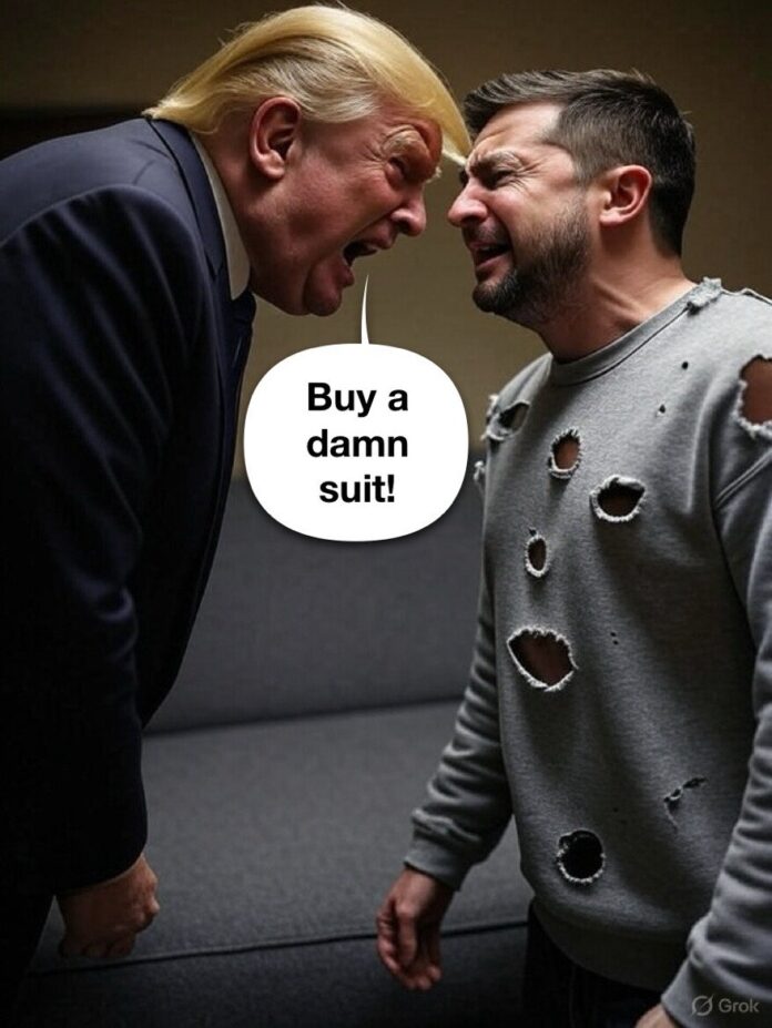 Trump told Zelensky to be sure and wear a suit on his visit to DC this time. The Ukrainian dictator just showed up for meetings in a T-shirt.. Zelensky met with Trump Special Envoy for Ukraine and Russia Keith Kellogg this morning in DC dressed like a slob…