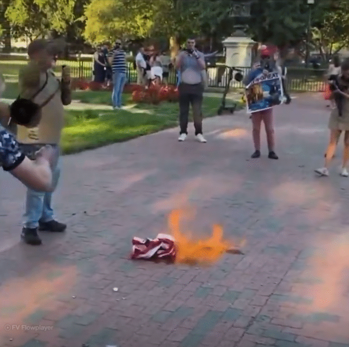 Army veteran Jay Carey, arrested earlier for burning the flag in front of the White House, released