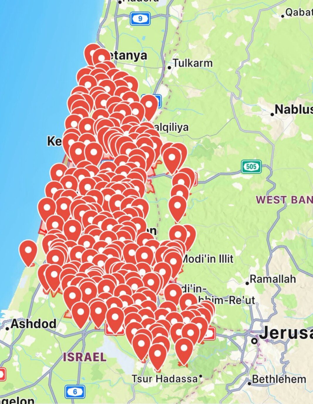 Sirènes anti-missiles activées à Tel-Aviv et dans le centre d'Israël. Missiles en provenance du Yémen