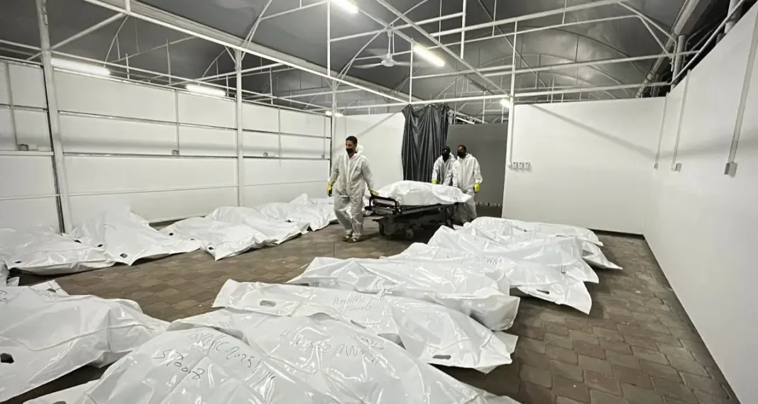 hoto : Corps des prisonniers palestiniens rendus par Israël, Khan Yunis, 15 octobre 2025 © Doaa Albaz / Activestills L’examen médico-légal des 120 corps restitués révèle des preuves évidentes de torture et de probable vol d’organes. Les organisations de défense des droits de l’homme et les experts médicaux ont condamné l’état dans lequel se trouvaient les 120 corps palestiniens remis par Israël à Gaza, soulignant que nombre d’entre eux présentaient des « preuves évidentes » de torture et la possibilité d’un vol d’organes.Le bureau des médias du gouvernement à Gaza a déclaré que les examens officiels ont montré que la plupart des corps palestiniens récupérés présentaient des signes de torture systématique, d’exécutions sur le terrain et d’écrasements.Les corps non identifiés ont été restitués en trois lots, 45 corps ayant été remis mardi, 45 autres mercredi et 30 jeudi.Muneer Alboursh, directeur général du ministère de la Santé à Gaza, a décrit les corps dans un message publié sur X comme étant « ligotés comme des animaux, les yeux bandés et portant des traces horribles de torture et de brûlures qui révèlent l’ampleur des crimes commis en secret