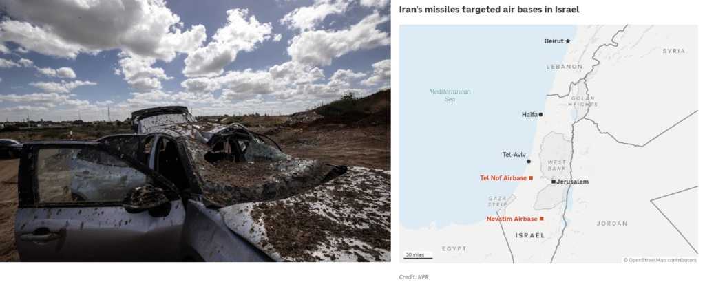 Les missiles iraniens visaient des bases aériennes en Israël