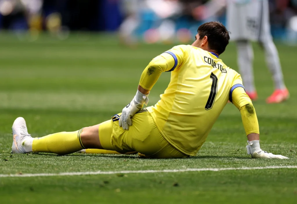 Thibaut Courtois, arquero de Bélgica, lesionado en el Mundial 2026.Foto: AFP