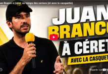 Juan Branco à Céret, au temps des cerises (et avec la casquette) Juan Branco à Céret, au temps des cerises (et avec la casquette)